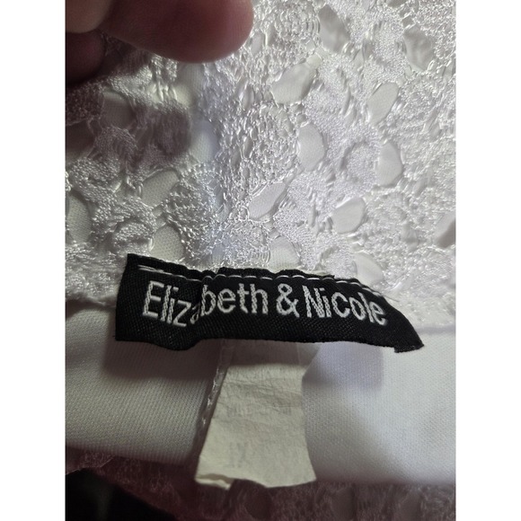 Elizabeth & Nicole Skirt Womens XL White Floral Lace A Line Midi Made In USA‎ - Picture 4 of 6